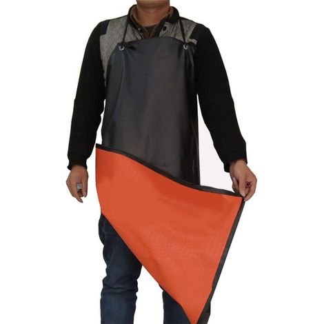 Tablier Imperméable, Toile Résistante aux Taches Extra Long avec Attache pour Cuisine, Boucherie et Pêche (1/5)