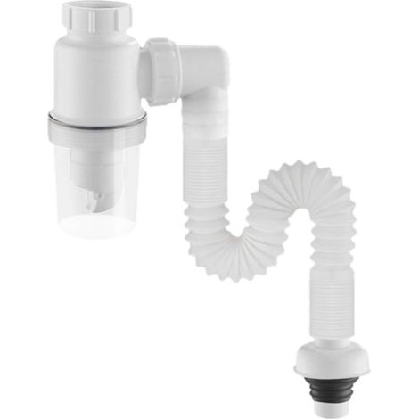 Tuyau d'évacuation flexible pour éviers raccord télescopique en PVC , rallonge de vidange réglable , (1/5)