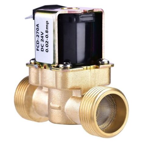 Électrovanne Magnétique électrique, 3/4"DC 24V Laiton Électrovanne D'eau NC Normalement Fermée Régulateur de Pression Régulation de Débit Constant Vanne de Commutation de Débit D'eau D'entrée pour le (1/4)