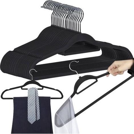 Ruhhy appendini in velluto nero, set da 20