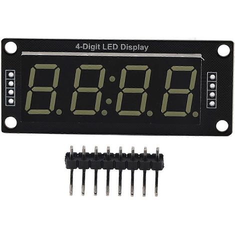 4-stellige 7-Segment-LED-Anzeige, TM1637 weißes Modul für Arduino, Controller-Platine mit integrierter Bibliothek, klare Digitalanzeige, kompatibel mit Elektronik-Bastelprojekten. (1/4)