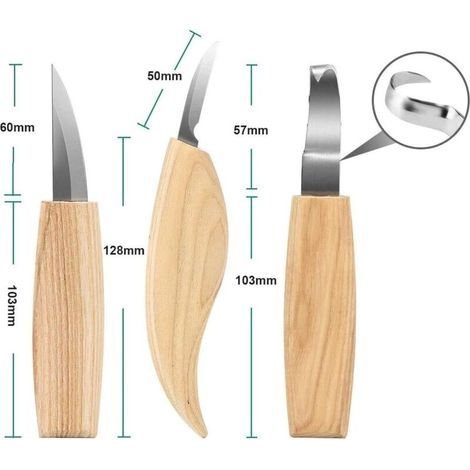 5-in-1 Holzschnitzwerkzeug-Set, Holzschnitzwerkzeuge, 3-teiliges Holzschnitzmesser-Set, Schnitzmesser mit Klinge aus Edelstahl, Holzmeißel, DIY-Schnitzwerkzeug (1/4)