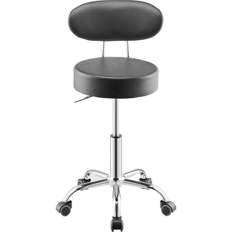 Mophorn Werkstatthocker mit Rückenlehne – Höhenverstellbarer (74-90 cm) und 360° drehbarer gepolsterter Sitz, belastbar bis 136 kg, ideal für Werkstatt und Autoreparatur