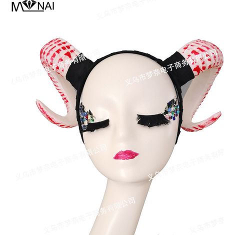 Steampunk-Widderhorn-Stirnband, Cosplay-Totenkopf-Haarspange, Gothic-Party-Kopfschmuck, Tier-Teufelskopfschmuck (1/5)