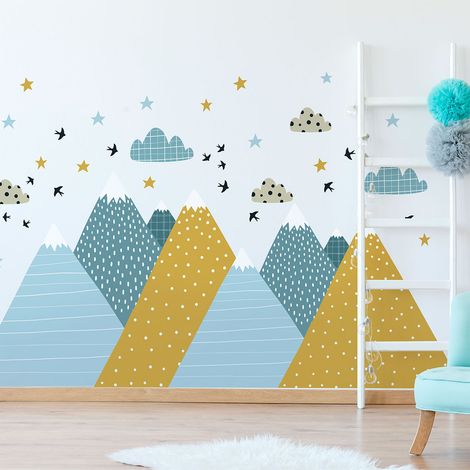 Stickers enfant montagnes scandinaves leoka 110 x 165 cm (1/5)