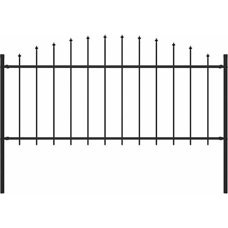 Gartenzaun Woerden mit Speerspitze Stahl 170 x 75 cm Schwarz
