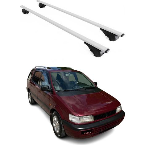 OMAC Dachträger Querträger für Mitsubishi Space Wagon II 1998-2004 – Abschließbar – Max. 75 kg – 2 Stangen Stahl Silber (1/5)