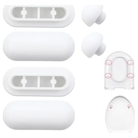 (2×4.8×2cm)6 Pièces Tampon Abattant WC,Patin Abattant WC,Tampons Abattant WC,Tampons pour Abattant de WC,Pare-chocs de Siège de Toil (1/4)