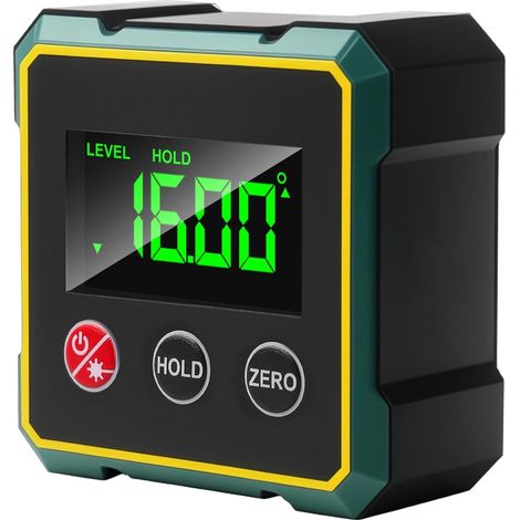 Rapporteur d'angle numérique, niveau à bulle numérique avec écran LCD, rapporteur d'angle numérique, rechargeable par USB, pour le travail du bois, la construction, le bricolage (1/5)