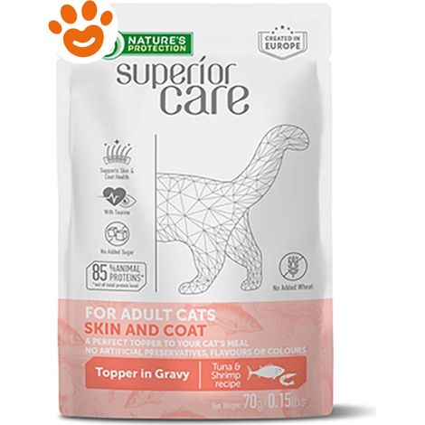 Natures Protection Cat Superior Care Skin&Coat Adult All Breed con Tonno e Gamberetti - Bustina 70 Gr -