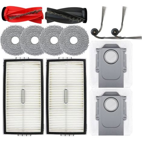 Accessori per Roborock P20 Ultra, G30U/G20S Ultra/Saros 10R, set di ricambi, spazzole a rullo (1 paio), spazzole laterali (2), filtri (2), panni per la pulizia (1/4)