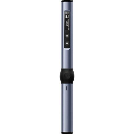 Kit de fer à souder électrique numérique avec support, panne, câble USB-C, fer à souder portable DC9-24V, gris et bleu (1/5)