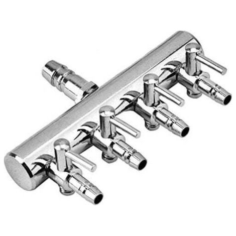 Aquarium Air Flow Splitter, Stainless Steel Control Valve for Air Pump, Accessories (4 Ways) (1/4)