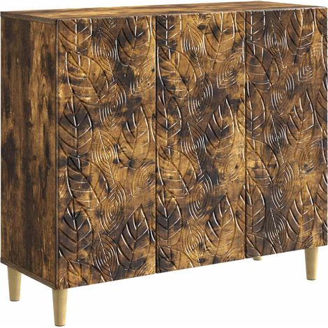 vidaXL Credenza Rovere Fumo 89 x 34,5 x 80 cm Legno ingegnerizzato
