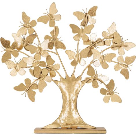 Albero della Vita con Farfalle Glam 31x8x30 cm in Ferro Oro (1/5)