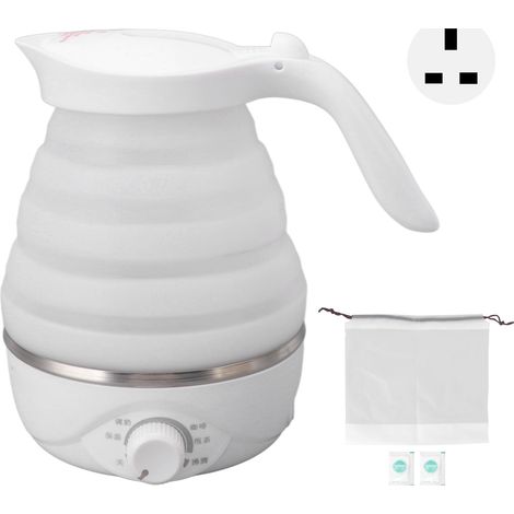 Bouilloire Électrique Pliable 0.7L Voyage - Chauffe-Eau Mini Portable Silicone, Prise UK 220V