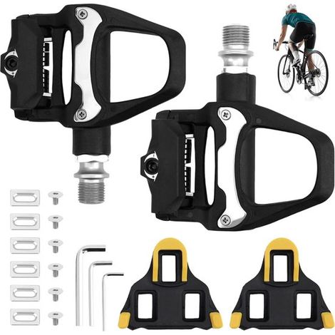 Pedales Allecta para bicicleta  Antideslizantes  Compatibles con bicicletas de carretera, MTB y gravel  Rodamientos de bolas de 9/16 pulgadas (1/5)