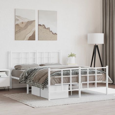 Estructura cama sin colchón con estribo metal  140x200 cm