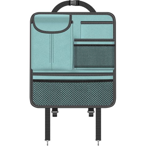 Sacoche de rangement dossier siège auto bleue, organiseur multifonction suspendu arrière pour téléphone, portefeuille, lunettes, boîte à mouchoirs (1/5)