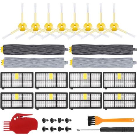 Juego de 23 accesorios para iRobot Roomba serie 800/900: cepillo principal, filtro, cepillo lateral. (1/4)