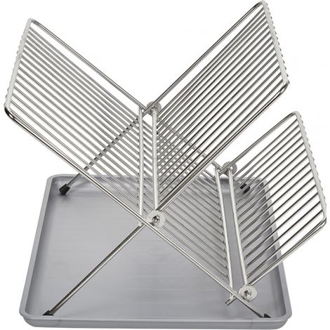 Escurreplatos cromado plegable c/bandeja gris 89042 sauvic (1/3)