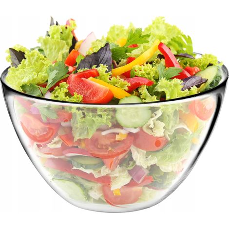KADAX Salatschüssel aus Glas, ovale Glasschale, 17 cm, Glasschüssel