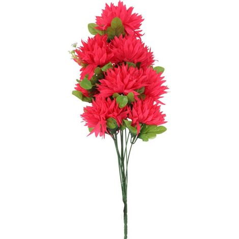 Künstlicher Strauß rosa Chrysanthemen – 10 Stück, perfekt für Allerheiligen (1/2)