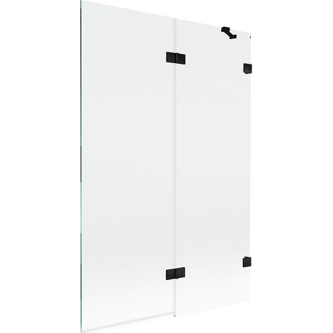 Mexen Lunar mampara de bañera de 2 hojas derecha 120 x 150 cm, transparente, negro - 897-120-100-70-00-P (1/5)