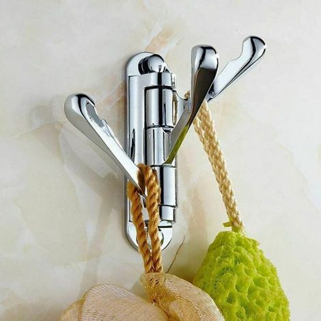 Porte-manteau - - Pivotant - Acier inoxydable - 3 bras pliables - Chrome poli Chrome poli (1/4)