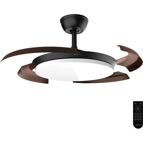 Cecotec Ventilateur de plafond invisible EnergySilence Aero 4500 Puzzle, noir et bois foncé