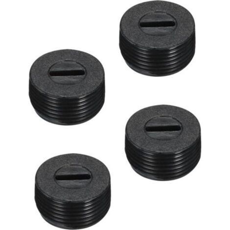 Capuchon de Porte-Balais en Plastique pour Moteur Électrique. Filetage Noir. Diamètre Extérieur de 15 mm/0.59 pouce. Hauteur de 8 mm/0.31 pouce. Lot de 4