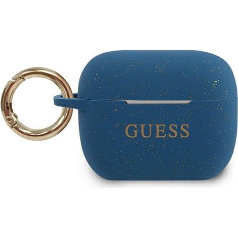 Funda Guess guacapsilglbl para AirPods Pro, color azul/azul, de silicona con purpurina. (1/3)