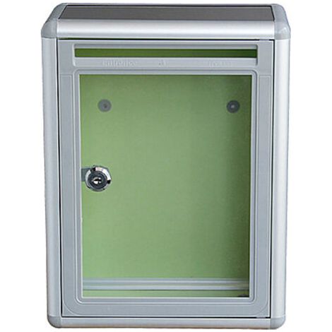 Boîte aux lettres murale transparente en aluminium – Verrouillage sécurisé – Dimensions 21,5 x 10,5 x 28,5 cm – Pour bureaux et maisons