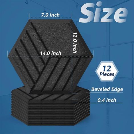 12 selbstklebende Akustikpaneele, 14 x 12 x 0,4 Zoll Absorptionspaneele, B--