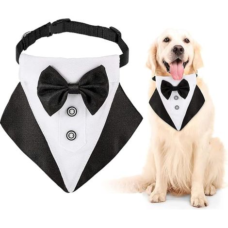 Formal Tuxedo Bandana for Dog Wedding Bandana for Dogs (1/3)