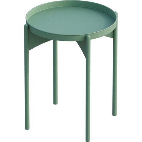 Tavolino con vassoio rotondo in metallo H57 cm - COLE