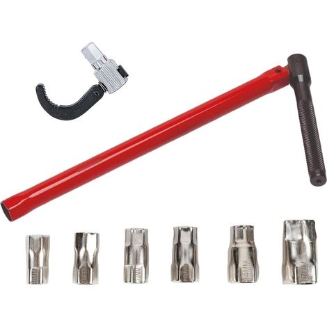 Juego de llaves para tuercas de grifo, 8 piezas, herramienta universal de montaje de grifos, kit de llaves para grifos para instalaciones sanitarias, kit de herramientas para grúa de agua con garra (1/5)
