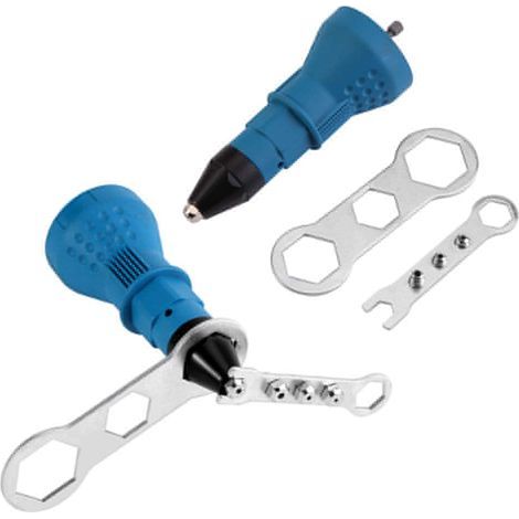 Riveteuse Electrique, Pistolet à Rivets, Adaptateur Riveteuse en Acier Inoxydable Pistolet à Riveter électrique Rivetage Outil (1/4)