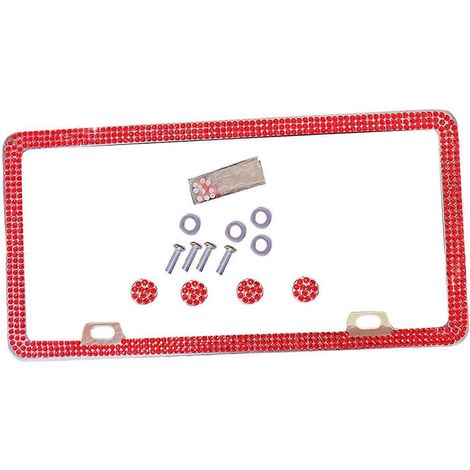 Cadre de plaque d'immatriculation, support de plaque d'immatriculation, orné de strass, pour véhicules américains. (1/5)