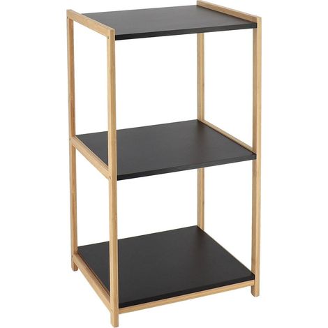 Bambusmöbel 3 regale mdf schwarz - bambus schwarz - Tendance