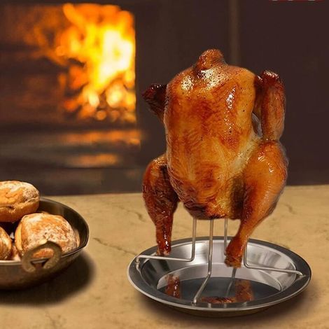 Grill de poulet vertical - grill de poulet vertical - grill de poulet en acier inoxydable, ustensiles de cuisine pour barbecue et Camping (1 pièce) (1/5)