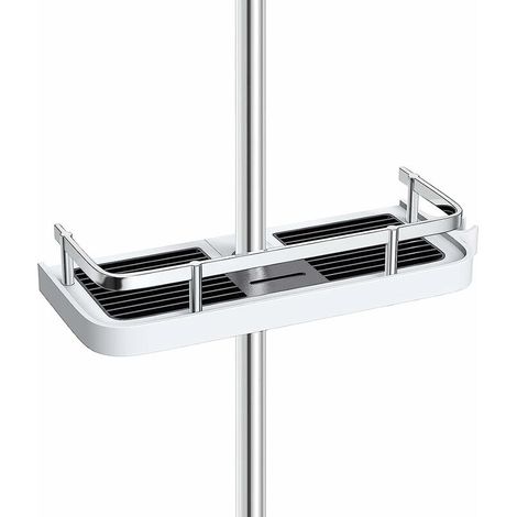 Étagère de Douche Réglable, Support d'Organisateur sans Perçage pour Shampooing, Savon, Lait Démaquillant Visage etc. Convient Barre de Douche 19 mm à 25 mm - Rectangulaire (1/5)