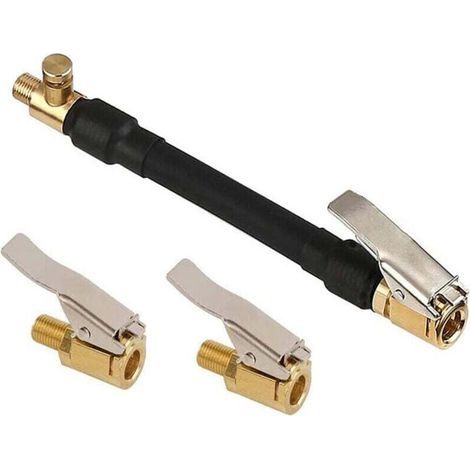 Adaptateur Valve Outils pour Valves de Pneus avec 2 Embout de Gonflage Laiton Embout Gonfleur Paddle Gonflage Valve Raccord, (1/5)
