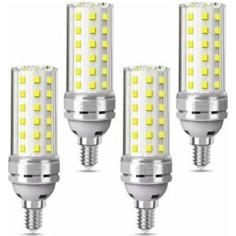 E14 LED-Lampe, 6000 K Kaltweiß, 1450 lm, 12 W, Maiskolbenlampe (entspricht 100 W E14-Lampe), nicht dimmbar, 4er-Pack