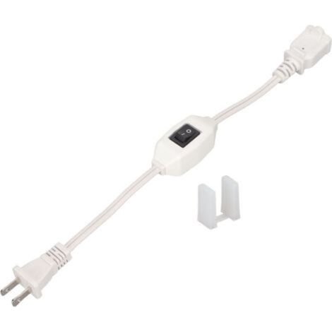 Cable de extensión con interruptor de encendido/apagado, cable de CA de 2 pines macho/hembra para enchufe 1-15P a 1-15R -Crezuo
