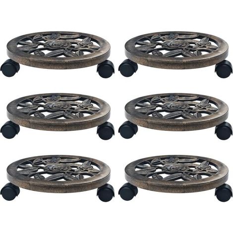Chariots à plantes, lot de 6, bronze, 30 cm, plastique (1/5)