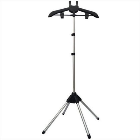 Présentoir Cintre Vêtement Pliable Trépied Vapeur Rack Tissus Fer Support Suspendu Vêtements Séchoir Noir (1/5)