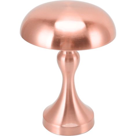 Lampe de table rechargeable forme champignon 3 vitesses température couleur tactile gradation sans palier veilleuse pour maison cuivre (1/5)