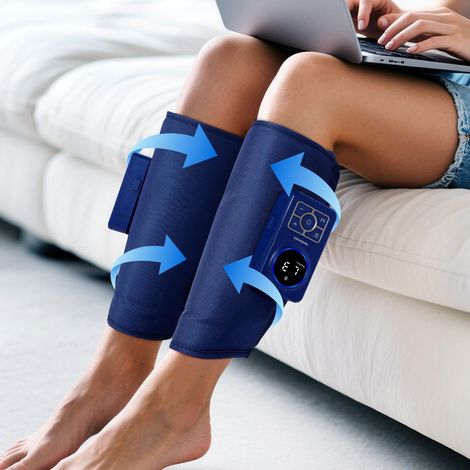 2-teiliges kabelloses Wadenmassagegerät mit Wärmefunktion, wiederaufladbares Beinmassagegerät zur Schmerzlinderung und Förderung der Durchblutung, Beinmassagegerät mit Luftkompression und 3 Modi zur M (1/5)