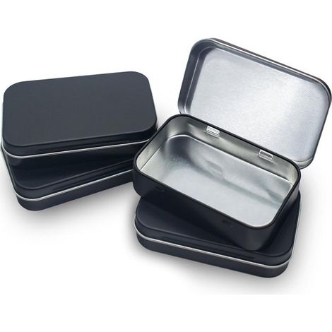 Scatole di metallo con coperchio, contenitori rettangolari per dolci e piccoli oggetti, 95 x 60 x 22 mm (1/5)